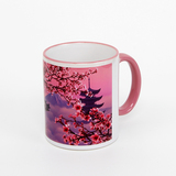 11 oz rim & handle pink sublimation mug