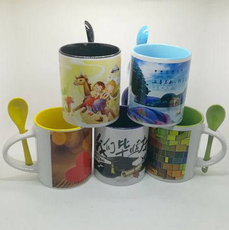 Colorful Sublimation Mugs with Spoons
