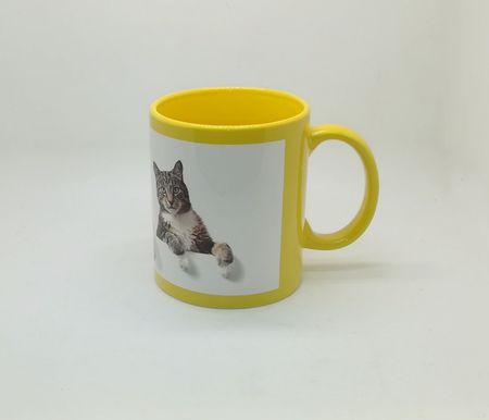 Full Color White Patch Sublimation Mug Yellow