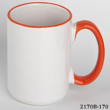 15oz Rim&Handle Color Sublimation Mug Orange