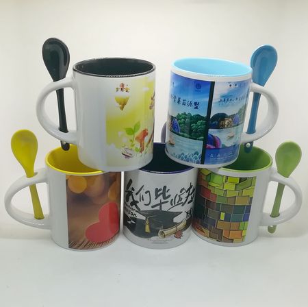 Colorful Sublimation Mugs with Spoons
