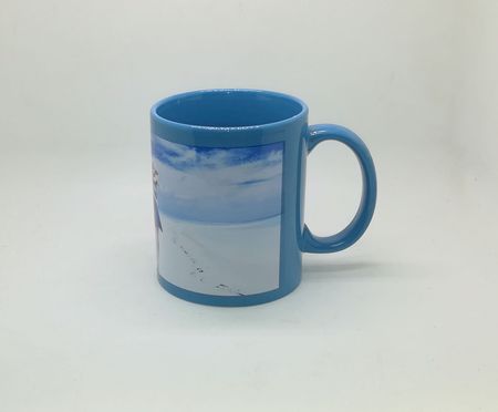 Full Color White Patch Sublimation Mug Blue