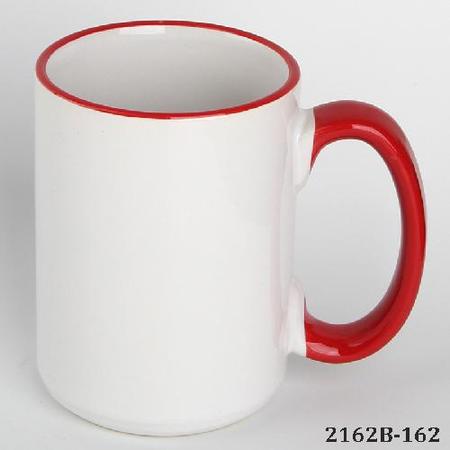 15oz Rim&Handle Color Sublimation Mug Red