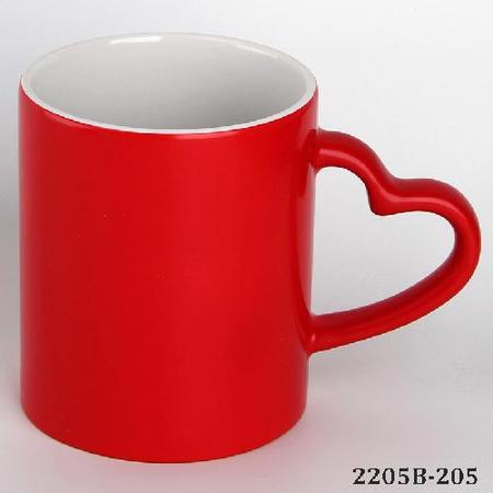 Heart Handle Color Changing Magic Sublimation Mug Red