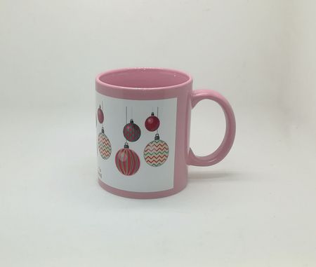 Full Color White Patch Sublimation Mug Pink
