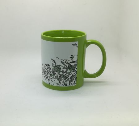 Full Color White Patch Sublimation Mug Green